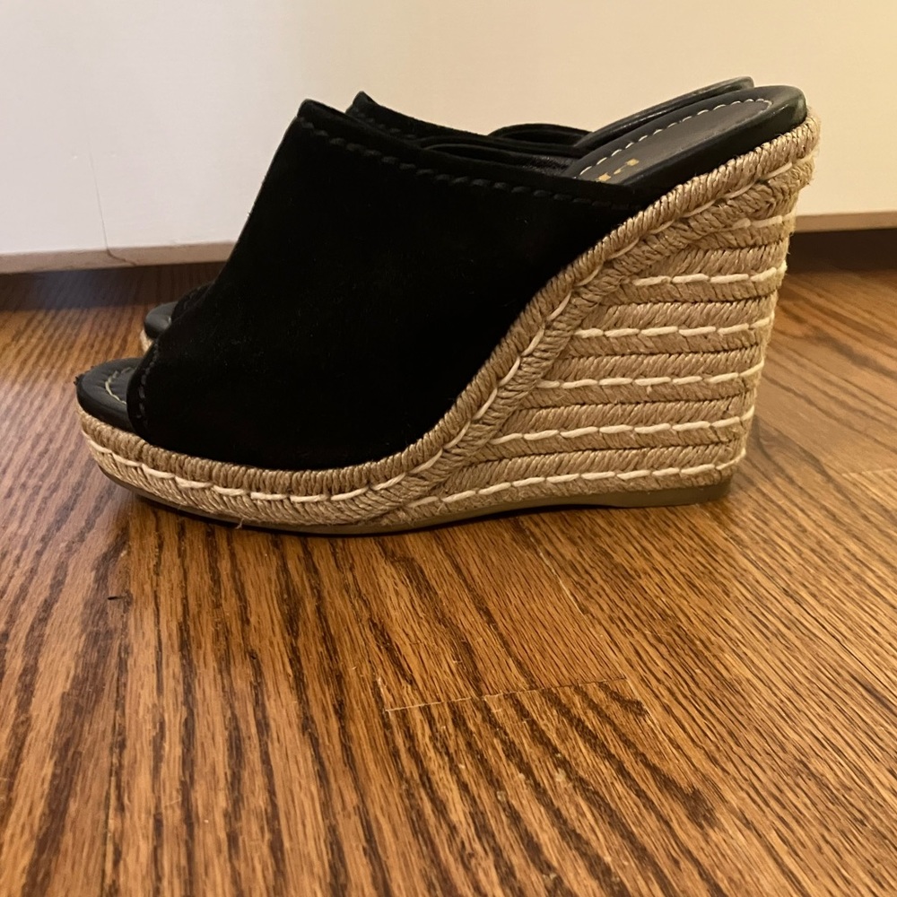 Prada Jute Espadrilles; size 7, black wedge